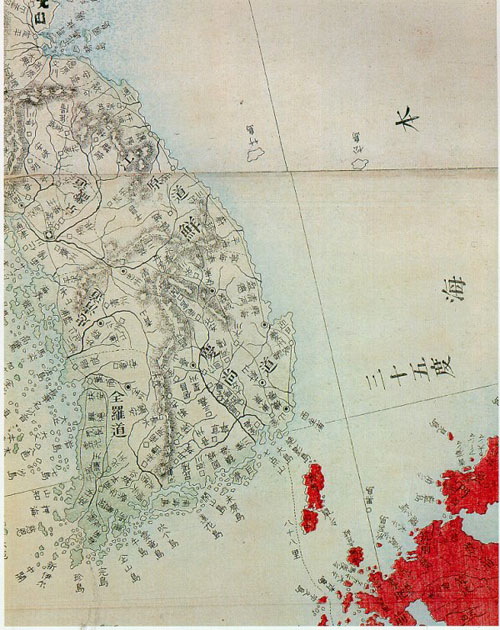 銅版朝鮮国全図、木村、 1882年