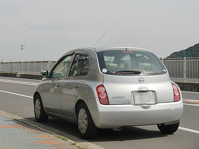 鞆の浦でセカンドカーのmarchロケ