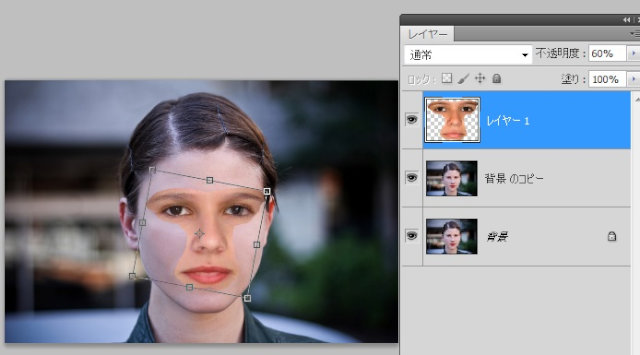 Photoshopの自動結合(パノラマ)を使って、顔を合成・移植する