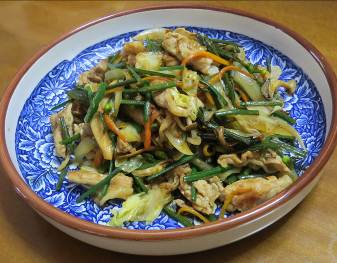 花ニラ入り野菜炒め