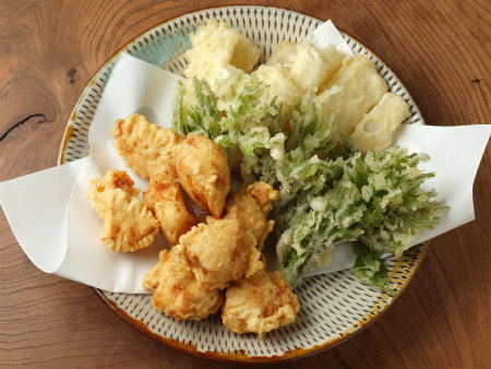 鶏天山菜天ぷら35