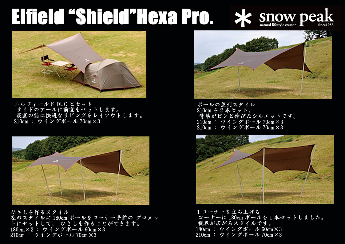 Kaoru君とBeet君のキャンプ日記 snow peak Elfield“Shield”Hexa Pro 